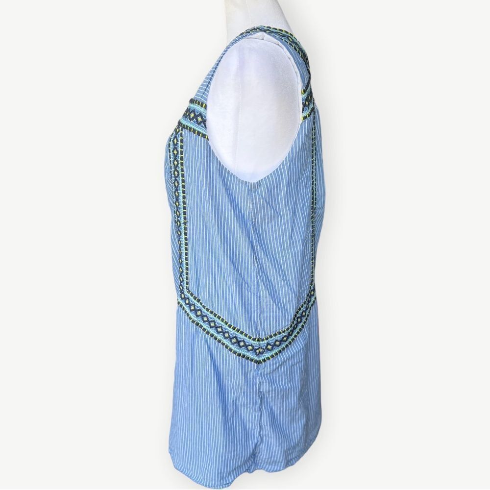Vineyard Vines Sleeveless Yarn Dye Stripe Embroidered Relaxed Shift Dress. XL. - Picture 3 of 10